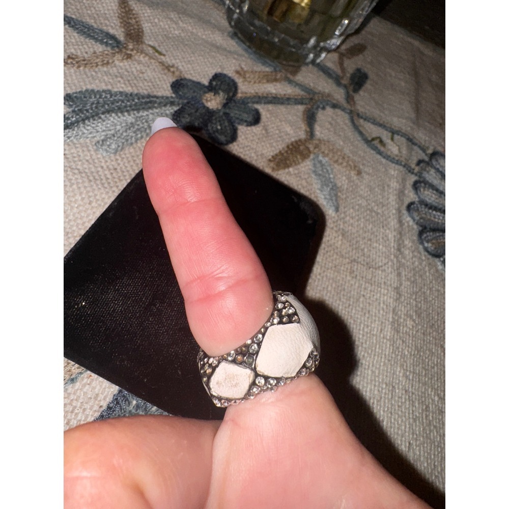House of Harlow Statement Ring White Dome Crystal Pave Ring - Picture 11 of 13
